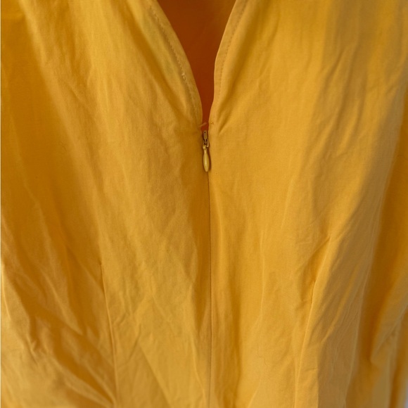 Tyler Boe Women's Shift Dress S Sleeveless Linen Ruffle Collar Pockets Yellow - Picture 6 of 8